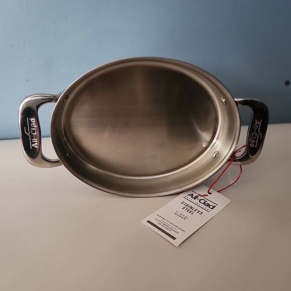 All-Clad 7 inch Oval Mini Baker Stainless Steel NEW - Picture 1 of 8